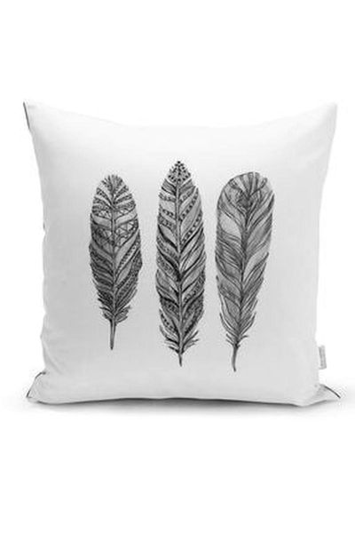 

cushion/decorative pillow charcoal feather patterned diital printed modern cushion cover