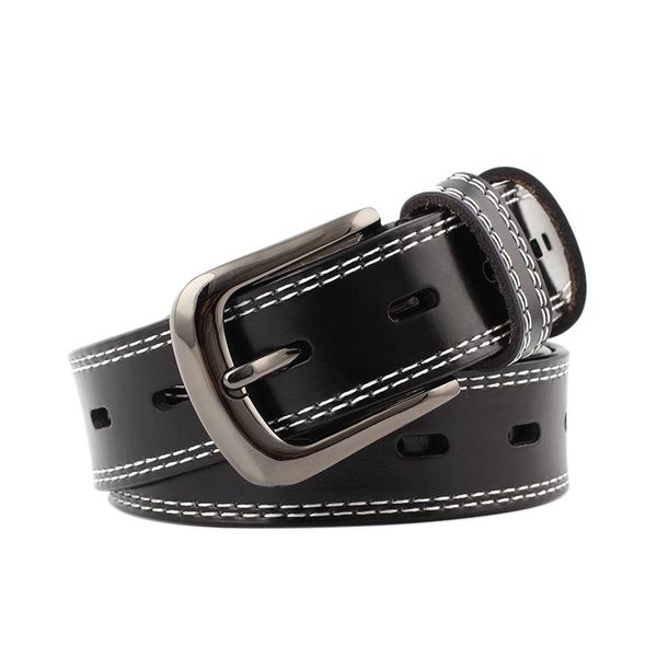 

belts retro women's leather belt casual alloy pin buckle fashion, Black;brown