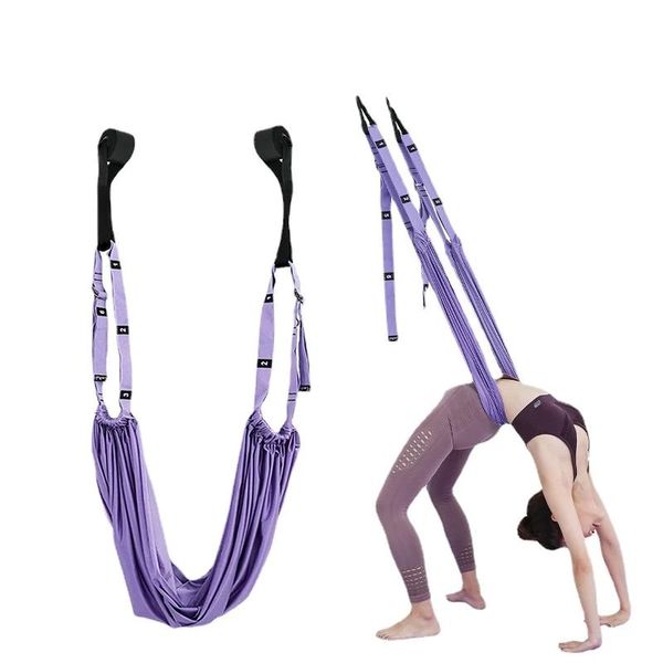 

resistance bands yoga swing hammock strap anti-gravity inversion door sling aerial props one word horse open hip press leg stretch trainer