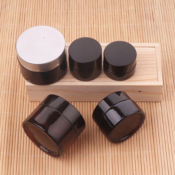 

storage bottles & jars 5g10g cosmetics jar box makeup cream bottle face -cream portable sealant brown glass empty