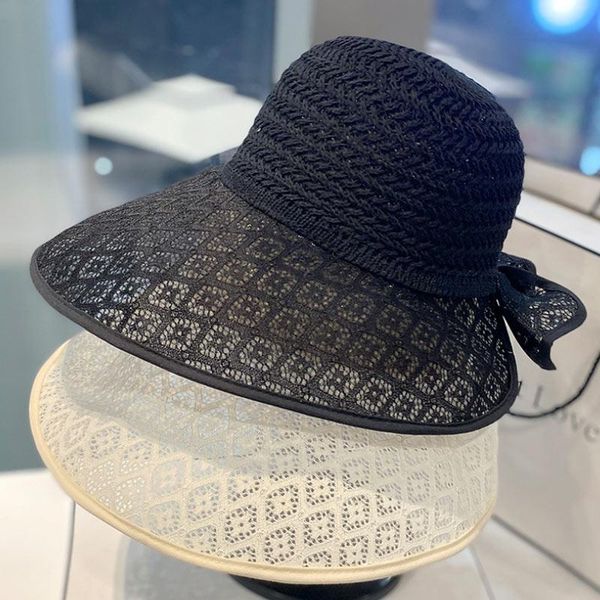 

wide brim hats ladies sun fedora straw hat european and american retro gold braided female sunshade flat cap visors, Blue;gray