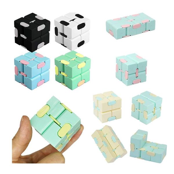 

infinity cube candy color fidget puzzle anti decompression home toy finger hand spinners fun toys for kids adhd stress relief gift