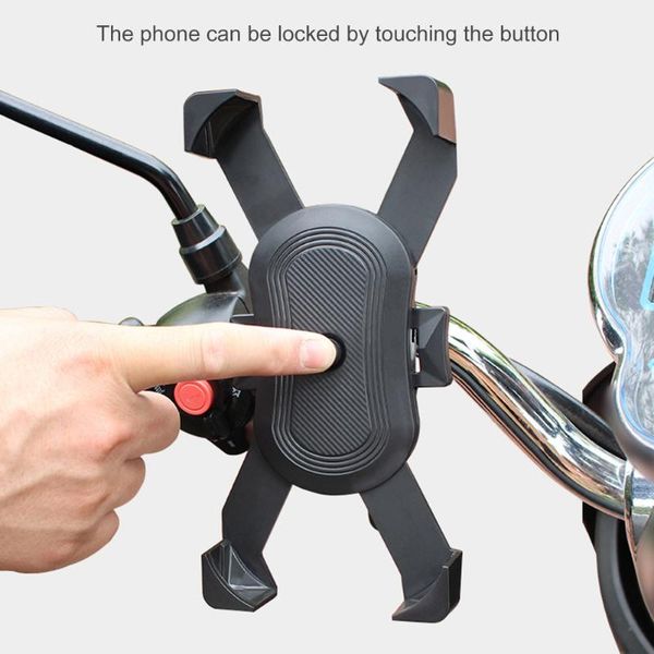 

car & truck racks bicycle phone holder mechanical locking bike motorcycle handlebar clip stand mount bracket accessories