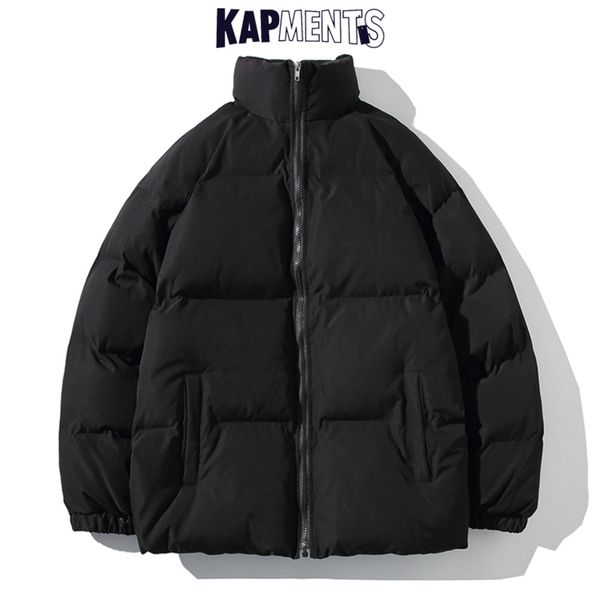 

kapment - men's down thermal et, harajuku style, windbreaker, japane street clothing, korean fashion, bubble, winter, 2021, Black