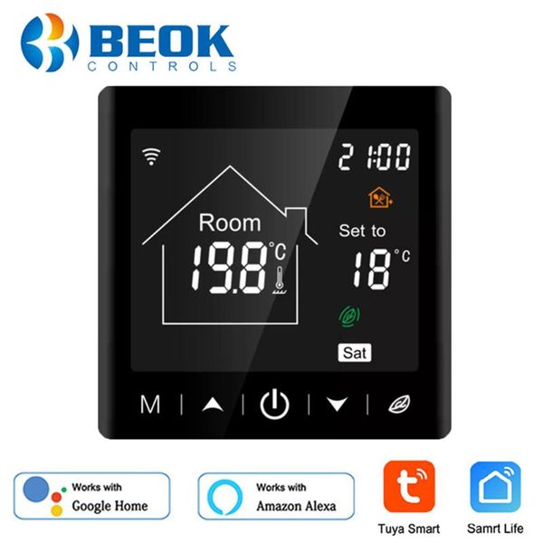 

smart home control beok 110v 220v wifi tuya life thermostat for electric/water floor heating voice alexa google temperature controller