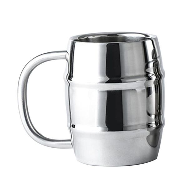 

mugs double layer water mug stainless steel beer jar portable outdoor drinking cup