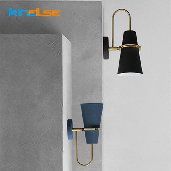 

wall lamp nordic e27 led creative iron horn light indoor aisle living room bedside mirror lights home decoration lighting