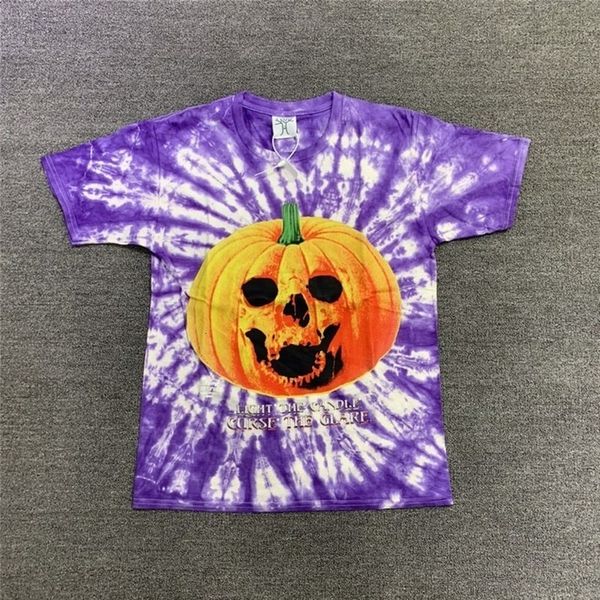 

men's t-shirts pumpkin print from dye tie for halloween shirt, White;black