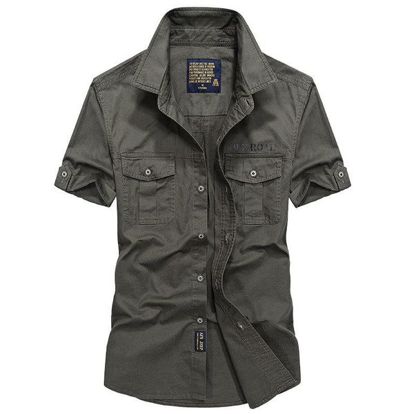

men's casual shirts plus size summer short sleeve cargo military breathable cool imported clothing camisa social masculina, White;black