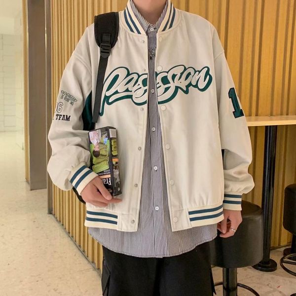 

men's jackets autumn national tide casual street baseball uniform brand loose embroidered jacket korean version ins couple, Black;brown