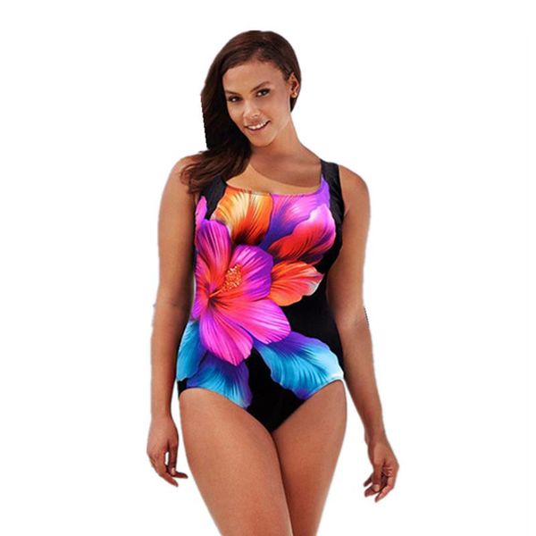 

one-piece suits 4xl women one piece swimsuit flower printing swimwear bathing suit monokini bikini beachwear trikini