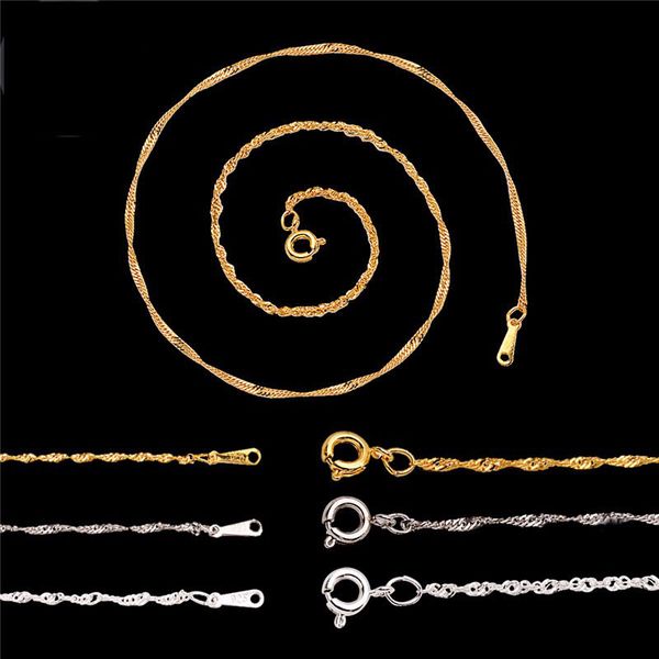 

lot rhodium silver color 40cm bulk necklace chains with lobster clasps diy jewelry