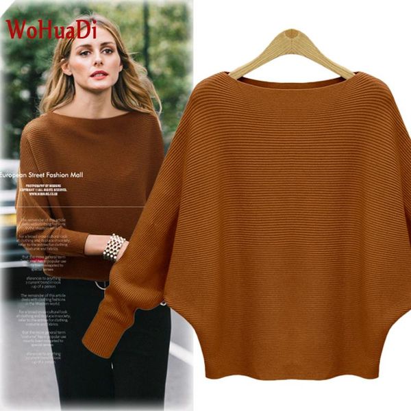 

women's sweaters wohuadi winter warm clothes women knitted loose batwing long sleeve shirt sweater slash neck casual female, White;black