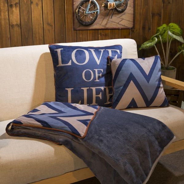 

blankets 1pc coral fleece car cushion pillow quilt office nap blanket soft flannel functional zipper