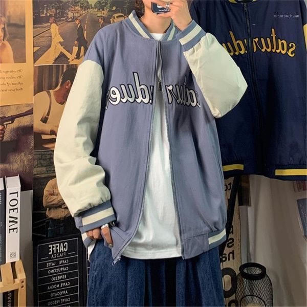 

men's hoodies & sweatshirts hip hop furry thin patchwork summer autumn jackets punk harajuku streetwear bomber jacket men loose basebal, Black