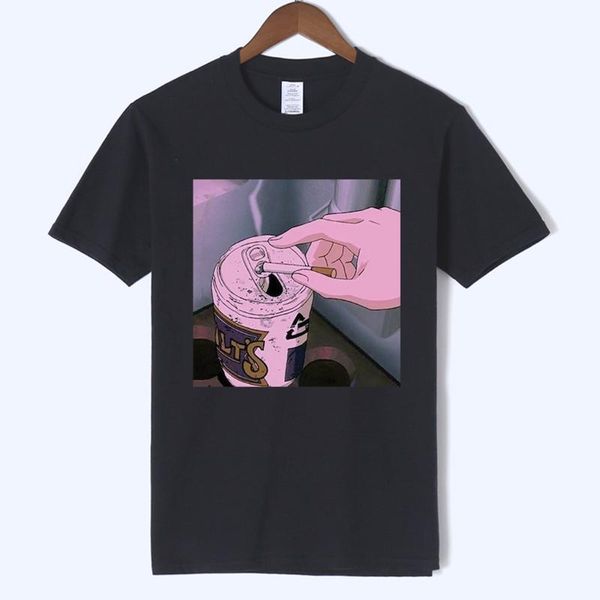 

men's t-shirts 2021 arrival sad anime vaporwave print t shirt aesthetic japan otaku man's t-shirt male casual short sleeve haraju, White;black