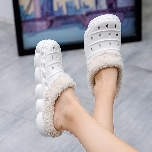

cycling footwear 2021 wnogfkue autumn/winter style couples baotou tou plus velvet slippers 36-45, Black