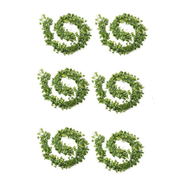 

decorative flowers & wreaths 6pcs artificial ivy leaf for room decor garland plants diy fake vine foliage wedding home accessories