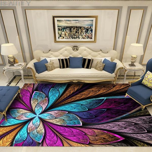 

carpets area rugs home sofa coffee table floor mats fabric patterned colourful big carpet retro bohemian for living room bedroom