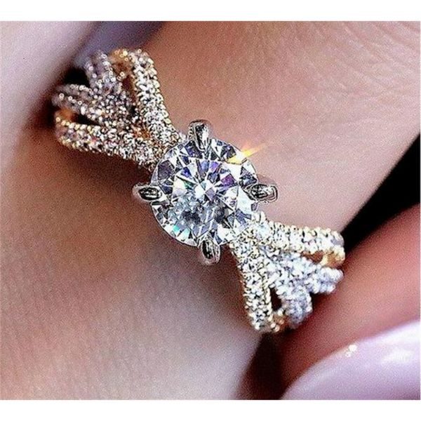 

weixu fashion princs engagement ring micro set zircon women's jewelry, Silver