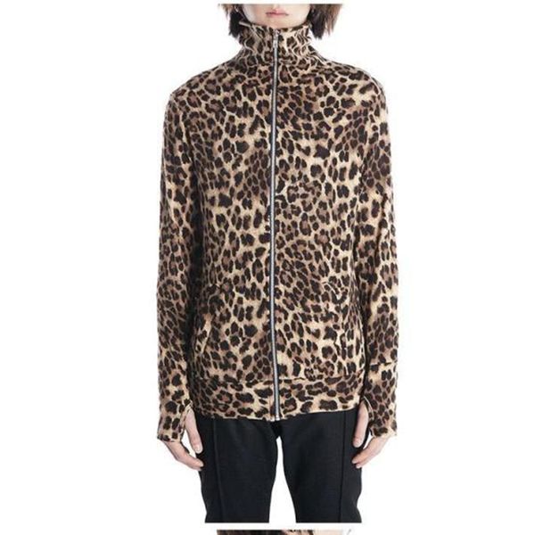 

male leopard s-4xl printing zipper cardigan plus size coat fall and winter clothing stage performance pers 8x1h, Black