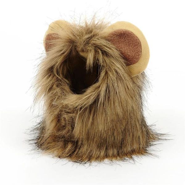 

dog apparel funny cute pet costume cosplay the lion small ears wig cap hat for cat halloween clothes fancy headgear turned