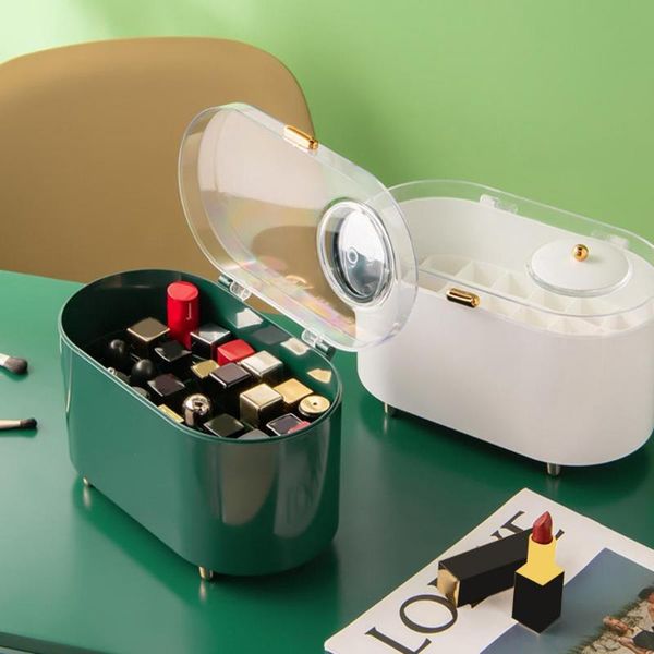 

storage boxes & bins dustproof stable lipstick case with mirror cosmetics organizer for women