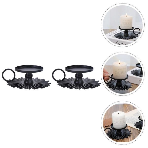 

candle holders 2pcs retro candlesticks dining table adornments iron decor