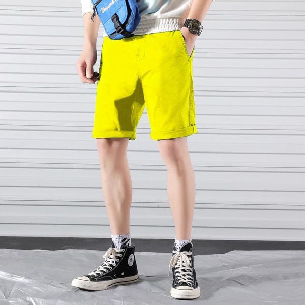 

men's shorts korean fashion summer men cotton streetwear hip hop style pure color bermudas casual work, White;black