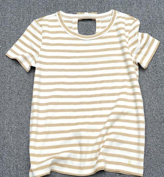 

cannetille striped women's bow t-shirt tee shirt 9a3k, White