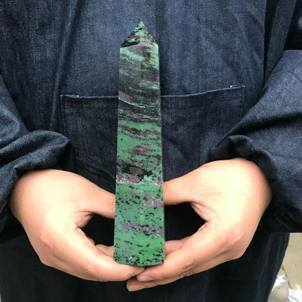 

decorative objects & figurines natural crystal point healing reiki wand red and green obelisk home decor