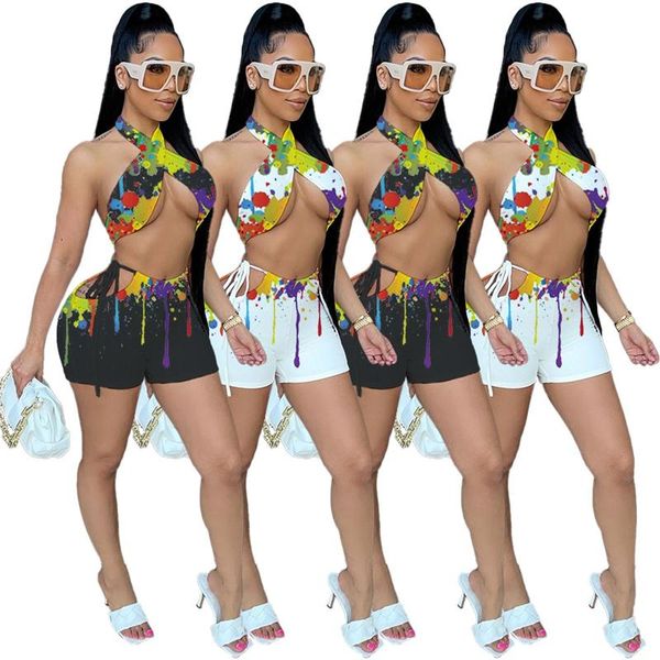 

women's tracksuits zkyzwx tie dye 2 piece club set off shoulder crop biker shorts for women summer outfits matching sets wholesale, Gray