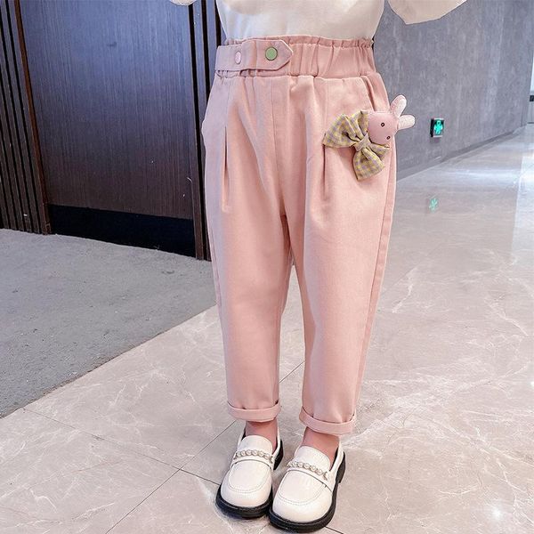 

trousers 2021 autumn girls casual pants bow-knot cartoon kids leggings outdoor soft comfortable infant clothing children, Blue