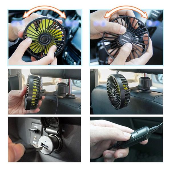 

electric fans all purpose car headrest usb fan back seat cooling equipment interior suitable for home vehicles dropship