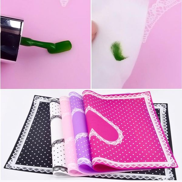 

nail art pillow hand holder foldable washable advanced silicone cute point lace table mat pad salon manicure too equipment, Silver