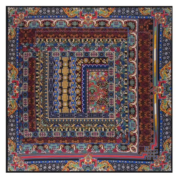 

blankets 100% silk scarf blanket bohemian vintage headband modern portable shawls women square throw 130x130cm travel