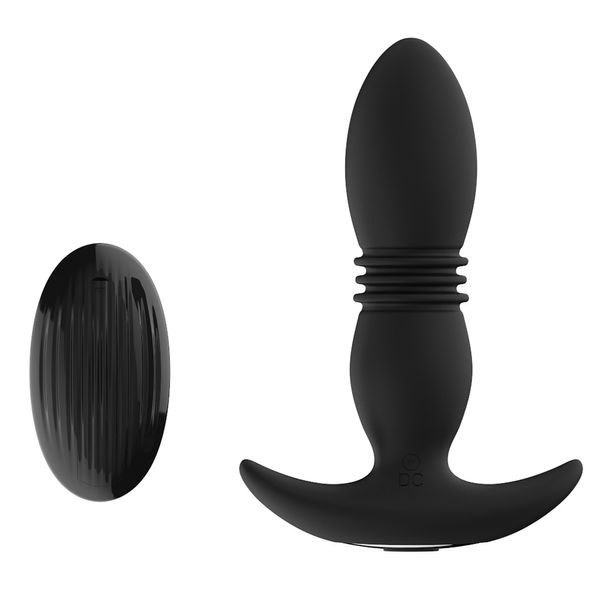 Vibrador Anal sem fio controle remoto Remoto Telesc￳pico Dildo S massageador masculino masculino Butt Plug for Men 210618 8G08