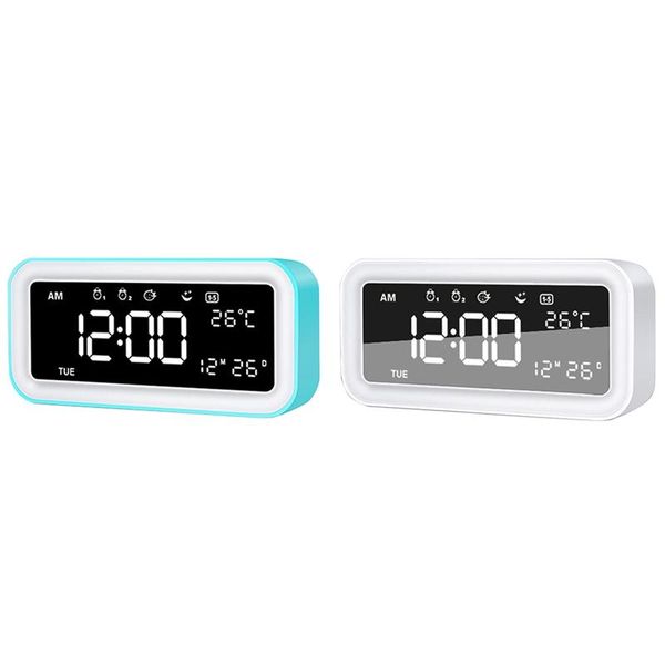 

other clocks & accessories led clock atmosphere light, colorful light alarm sunset mode, bedside lamp mirror