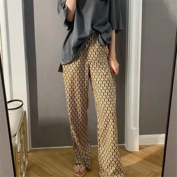 

women's pants & capris limiguyue summer women trousers geometric print wide leg streetwear holiday beach y2k loose long pant pantalones, Black;white