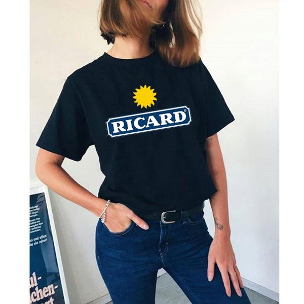

women's t-shirt kawaii ropa mujer t shirt women ricard fashion men summer vetement nous t-shirty damskie short sleeve tshirt clothes, White