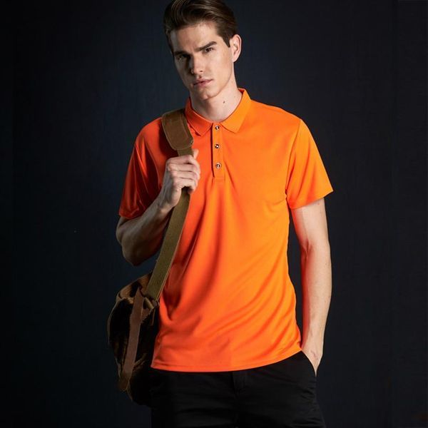 

fashion tees quick dry shirts men polo summer work clothes oversized orange shirt boys 4xl, White;black