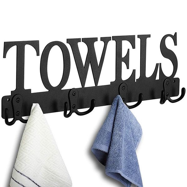 

towel rack 8 hooks holder & organizer wall mount sandblasted robe rustproof and waterproof racks