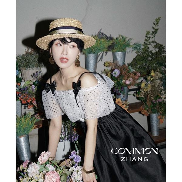 

women's blouses & shirts shoulder 61246 hanfeng wave point chiffon short summer 2021 design sense minority off the bottom shirt, White