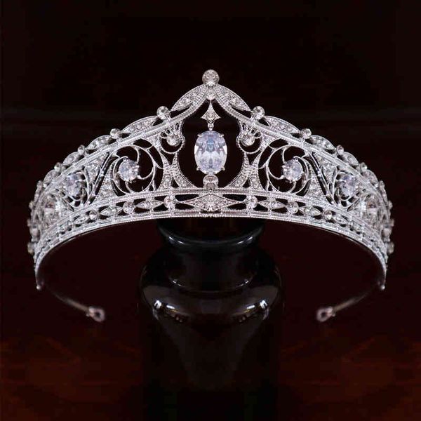 

shining silver color crowns women prom vintage handmade headpeice accessory bridal wedding hair jewelry crystal alloy tiara, Slivery;golden