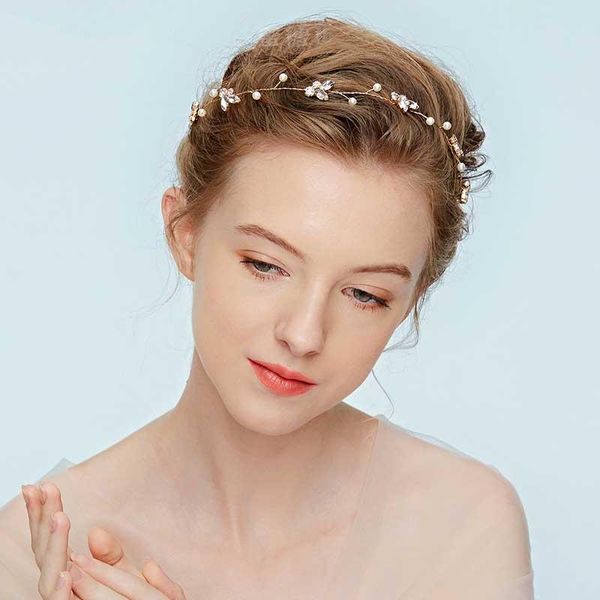 

hair clips & barrettes luxury crystal vine headbands for women party prom wedding headdress bridal handmade ornaments hairband 2ml035, Golden;silver