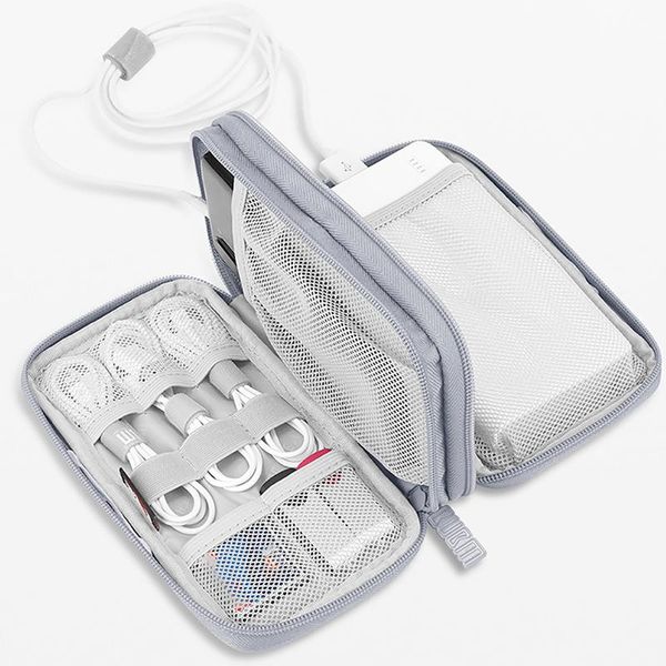 

portable 20000mah power bank bag electronics travel pouch usb gadgets cables wires organizer hard disk protection storage bags