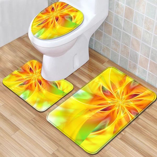 

mandala bath rug bathroom set mat non-slip mats toilet three-piece seat carpet