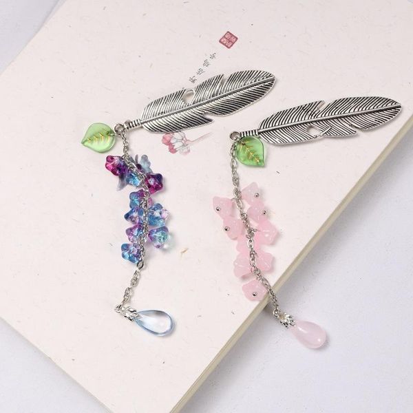 

bookmark bouquet tassel metal retro book page folder handmade national style pendant gifts student bookmarks stationery product