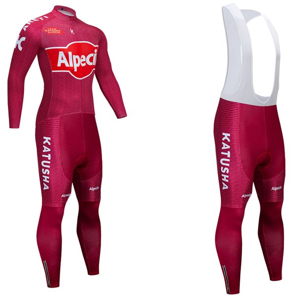 Inverno 2021 Katusha Ciclismo Jersey Jaqueta 20d Calças de bicicleta Sportswear Ropa Ciclismo Thermal Fleece Bicycle Maillot Bottoms