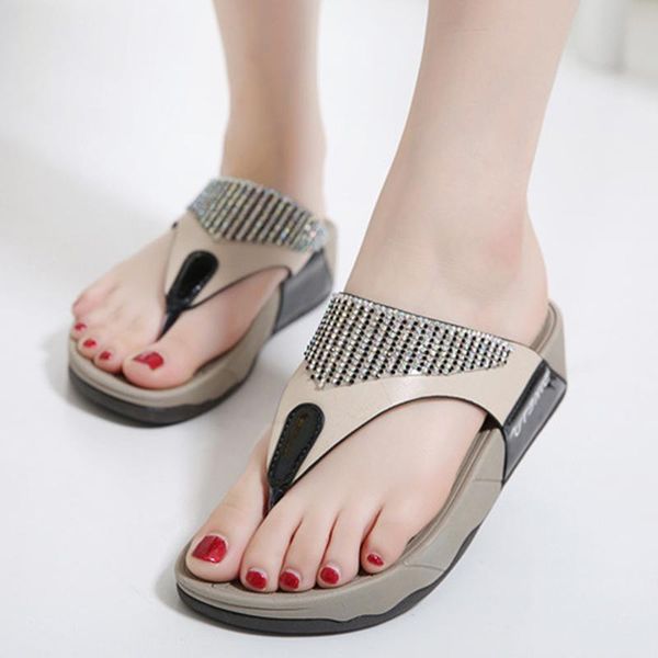 

slippers flip-flops women's summer fashion outer wear wedge sandals with thick bottom 2021 beach ladies, Black